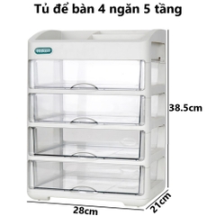 Tủ mỹ phẩm để bàn có ngăn 2T 3T 4T Hokori 3636 Nhựa Việt Nhật Shop