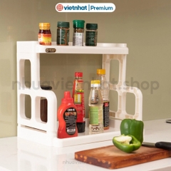 Kệ gia vị chữ H, kệ nhựa đựng gia vị 2 tầng, kệ gia vị K5566 Nhựa Việt Nhật Shop