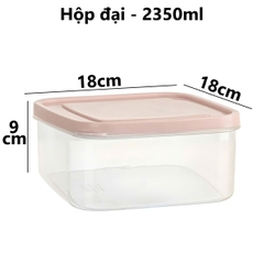 Bộ 3 hộp thực phẩm vuông Hokori Nắp Dẻo 6529 Nhựa Việt Nhật Shop