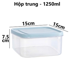 Bộ 3 hộp thực phẩm vuông Hokori Nắp Dẻo 6529 Nhựa Việt Nhật Shop