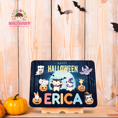 Bảng ghép hình bằng gỗ chủ đề Halloween, giáo cụ Montessori, đồ chơi giáo dục Nao.baby