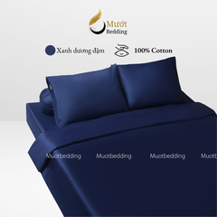 Bộ chăn ga gối Cotton Satin trơn màu cao cấp Mướt bedding đầy đủ size, set gồm Vỏ chăn + ga giường + vỏ gối nằm