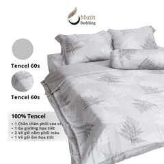 Bộ ga giường Mướt bedding chất liệu lụa Tencel bộ 5 món gồm chăn cao cấp đầy đủ size giường