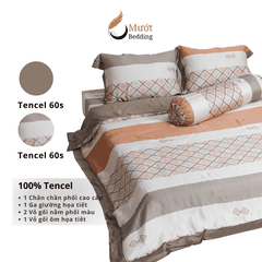 Bộ ga giường Mướt bedding chất liệu lụa Tencel bộ 5 món gồm chăn cao cấp đầy đủ size giường