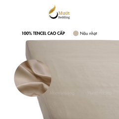 Ga giường Lụa Tencel Mướt Bedding cao cấp trơn màu, drap bo chun đầy đủ kích thước