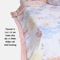 Bộ ga giường Mướt bedding chất liệu lụa Tencel bộ 5 món gồm chăn cao cấp đầy đủ size giường