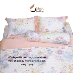 Bộ ga giường Mướt bedding chất liệu lụa Tencel bộ 5 món gồm chăn cao cấp đầy đủ size giường