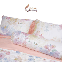 Bộ ga giường Mướt bedding chất liệu lụa Tencel bộ 5 món gồm chăn cao cấp đầy đủ size giường