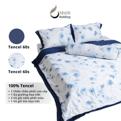 Bộ ga giường Mướt bedding chất liệu lụa Tencel bộ 5 món gồm chăn cao cấp đầy đủ size giường