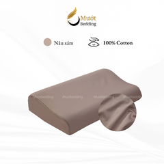 Vỏ gối cao su non Cotton Satin Mướt Bedding trơn màu cao cấp, bao áo gối Memory Foam đầy đủ size