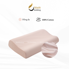 Vỏ gối cao su non Cotton Satin Mướt Bedding trơn màu cao cấp, bao áo gối Memory Foam đầy đủ size