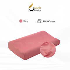 Vỏ gối cao su non Cotton Satin Mướt Bedding trơn màu cao cấp, bao áo gối Memory Foam đầy đủ size