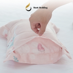 Gối nằm (ruột + vỏ) cho bé sơ sinh, trẻ em chất liệu Cotton/Tencel Size 25x35cm Mướt Bedding