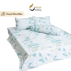 Bộ chăn ga gối 5 món cao cấp Mướt Bedding chất liệu lụa Tencel microfiber đủ size, chăn chần bông