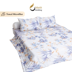 Bộ chăn ga gối 5 món cao cấp Mướt Bedding chất liệu lụa Tencel microfiber đủ size, chăn chần bông