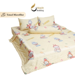 Bộ chăn ga gối 5 món cao cấp Mướt Bedding chất liệu lụa Tencel microfiber đủ size, chăn chần bông