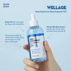 Tinh Chất Cấp Nước Hỗ Trợ Làm Dịu Và Phục Hồi Da Căng Bóng Serum Wellage Real Hyaluronic Blue Ampoule 100