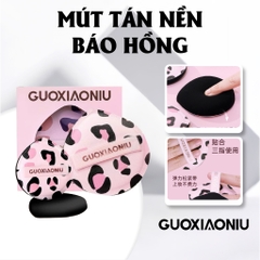 Bông Mút Trang Điểm Guoxiaoniu Leopard Print Large Round Tip Powder Puff Tam Giác