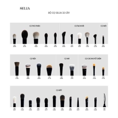 Bộ Cọ Trang Điểm Chuyên Nghiệp Selia 32 Cây Lông Thú