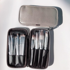 Set Cọ Trang Điểm Cá Nhân Bao Da Xám