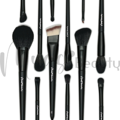 Bộ Cọ Trang Điểm Cá Nhân MUA.s Beauty 12 Cây Đen Hoặc Hồng Kèm Túi Chất Lông Mền Mịn