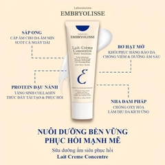 Kem Dưỡng Phục Hồi , Dưỡng ẩm Chuyên Sâu Embryolisse Lait  Crème Concentre