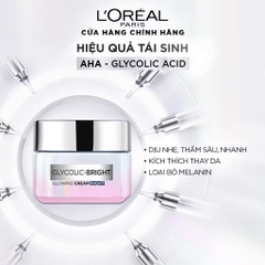 Kem Dưỡng Ban Đêm Dưỡng Sáng Mờ Thâm Nám L'Oreal Paris Glycolic (AHA) Bright