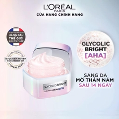 Kem Dưỡng Ban Đêm Dưỡng Sáng Mờ Thâm Nám L'Oreal Paris Glycolic (AHA) Bright