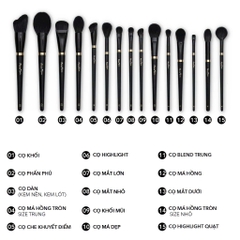 Bộ Trang Điểm Chuyên Nghiệp MUA.s Aura 29 Cây Kèm Túi Chất Lông Mền Mịn