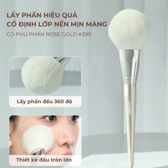 Cọ Phủ Phấn Đầu Tròn Rose Gold Guoxiaoniu Flat-Top Loose Powder Brush 390