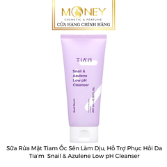Sữa Rửa Mặt Tiam Ốc Sên Làm Dịu, Hỗ Trợ Phục Hồi Da Tia'm  Snail & Azulene Low pH Cleanser