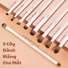 Bộ Cọ Cá Nhân Cao Cấp Lông Mềm Jessup  Light Gray Comprehensive Eye and Face Brush Set