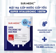(10 Miếng/Hộp) Mặt Nạ Sur.Medic+ Cấp Nước Siêu Tốc Super Hyaluronic 100™ Aqua Mask 30g