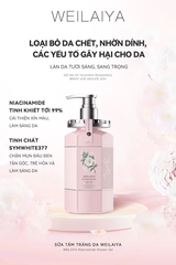 Sữa Tắm Trắng Da Hoa Trà Weilaiya Niacinamide Shower Gel