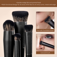 Bộ Cọ Trang Điểm Cá Nhân Jessup Matte Black Versatile Brush Set Collection 14 ây