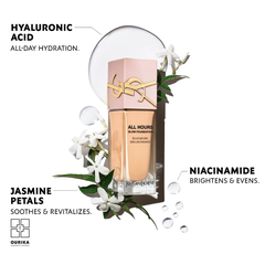Kem Nền YSL All Hours Glow Foundation Éclat Naturel Skin-Like Radiance Nắp Hồng