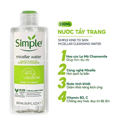 Nước Tẩy Trang Simple Kind To Skin Micellar Cleansing Water