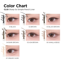 Chì Kẻ Mắt Clio Sharp So Simple Waterproof Pencil Liner