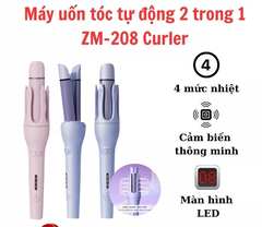 Máy Uốn Tóc Xoăn  Tự Động Xoay 360 Độ 28mm Automatic Curler 2 in 1 Chất Liệu Gốm Sứ ZM-208