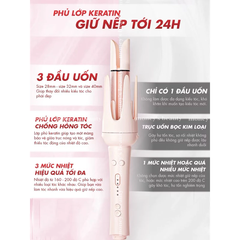 Máy Uốn Tóc Tự Xoay 360 độ XN-399 MinhHuang (3 Trục Thay Đổi)