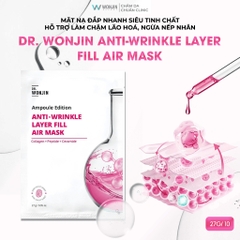 Mặt Nạ Siêu Tinh Chất Giúp Nâng Cơ Và Hỗ Trợ Trẻ Hóa Da Dr. Wonjin Anti-Wrinkle Layer Fill Air Mask 27Gr (Hồng)