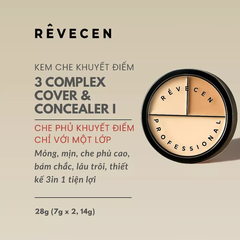 Kem Che Khuyết Điểm Revecen 3 Complex Cover & Concealer Che Phủ Hoàn Hảo, Bám Chặt