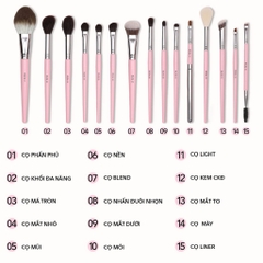 Bộ Cọ Cá Nhân MUAS Pink 15 Cây