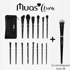 Bộ Cọ Trang Điểm Cá Nhân MUA.s Aura 14 Cây  Chất Lông Mền Mịn ( Kèm Túi)