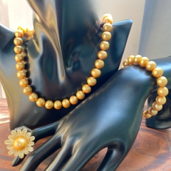 Bộ Trang Sức Ngọc Trai Vàng