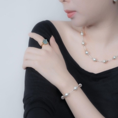 Bộ Ngọc Trai Ống Bạc