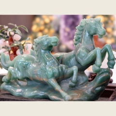 Tượng Mã Đáo Thành Công (Song Mã) - Ngọc Aven