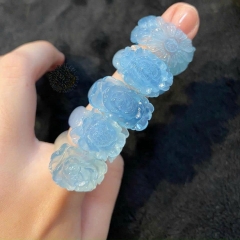 Nhẫn Aquamarin Hoa Mẫu Đơn