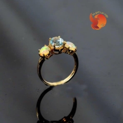 Nhẫn Aquamarine- Opal