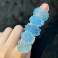 Nhẫn Aquamarin Hoa Mẫu Đơn